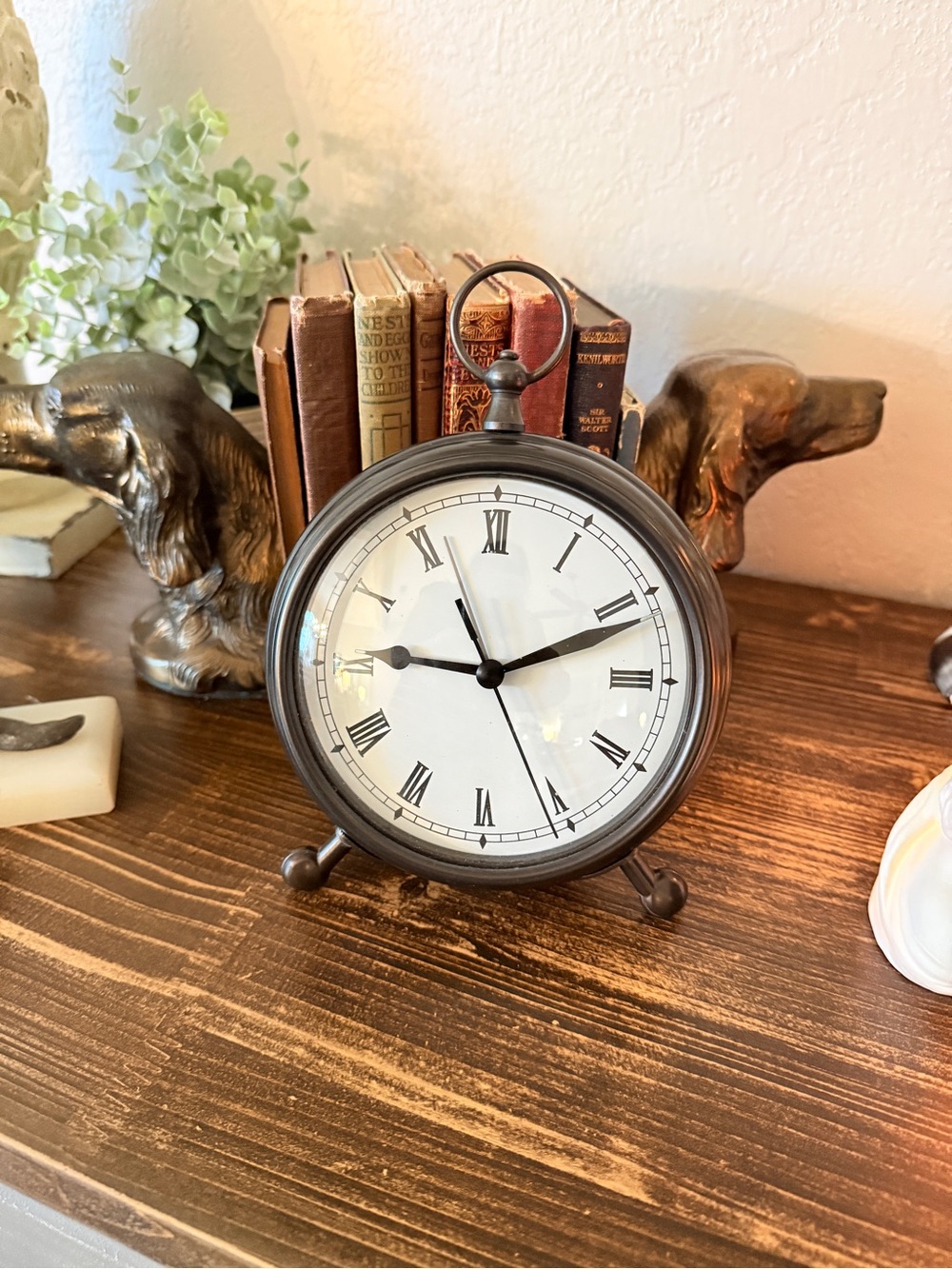 Pottery Barn Bronze Table Clock Pocket Watch - Picture 4 of 16